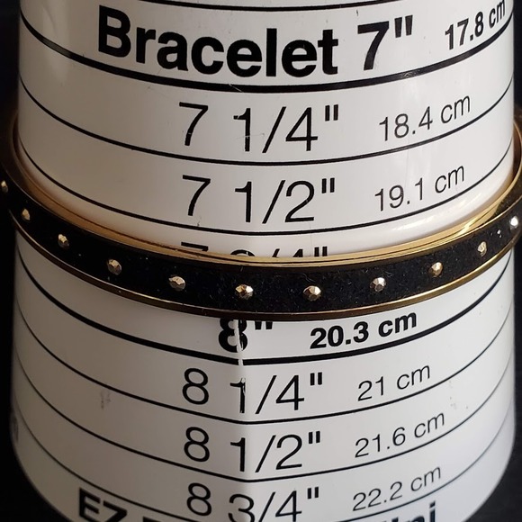 Kate Spade Black and Gold‎ Plated Bangle with Studs Rivets Signed - Picture 7 of 7